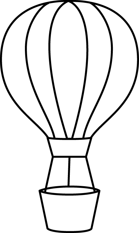 Freeuse Stock Basketball Goal Clipart Black And White - Colour In Hot Air Balloon - Png Download (446x747), Png Download
