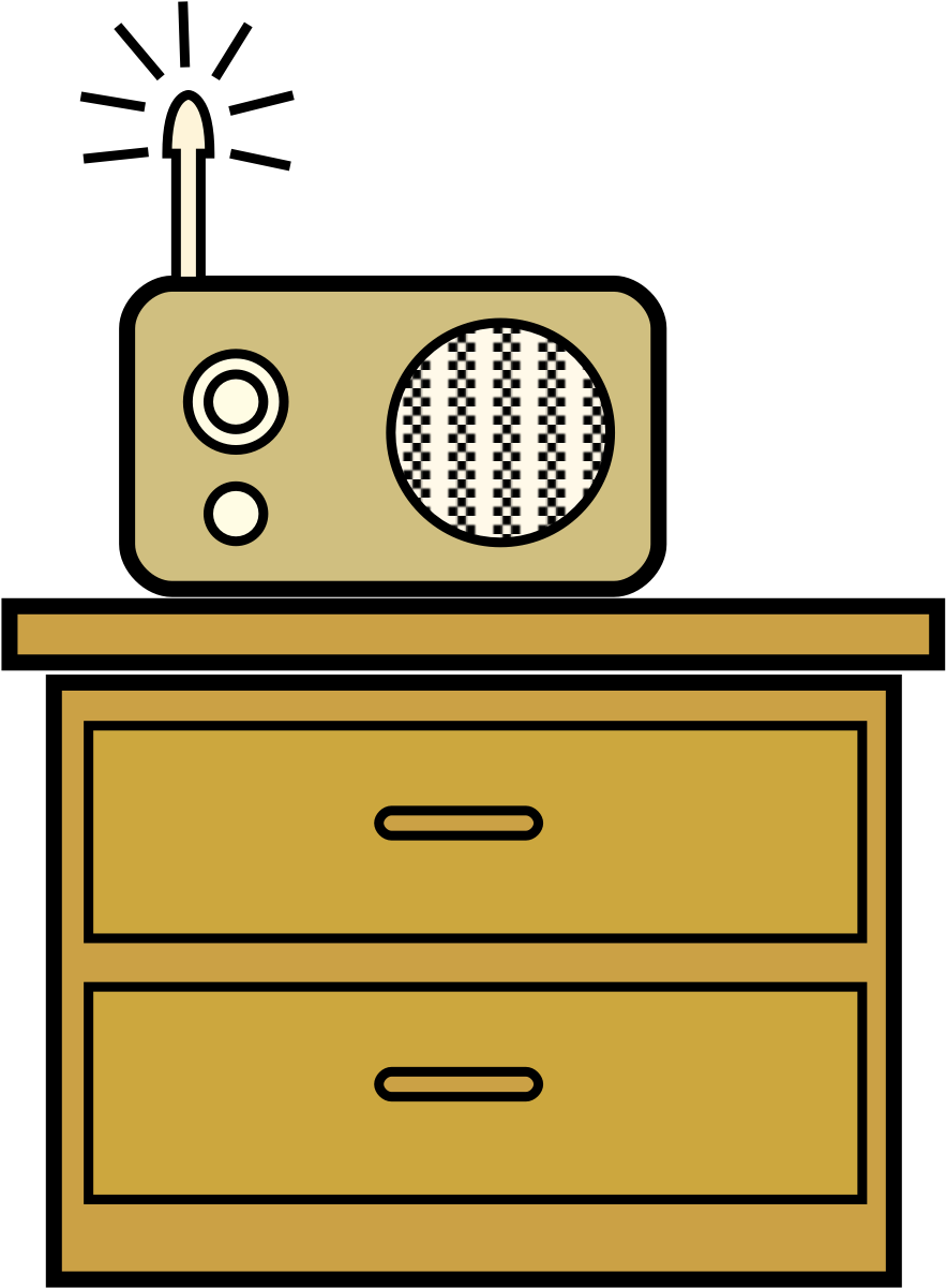 Radio 1 - Turn On The Radio Cartoon Clipart (903x1218), Png Download