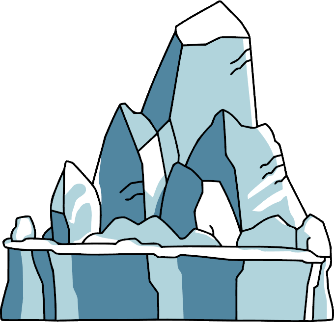 Graphic Black And White Library Collection Of Iceberg - Glacier Png Clipart (680x656), Png Download