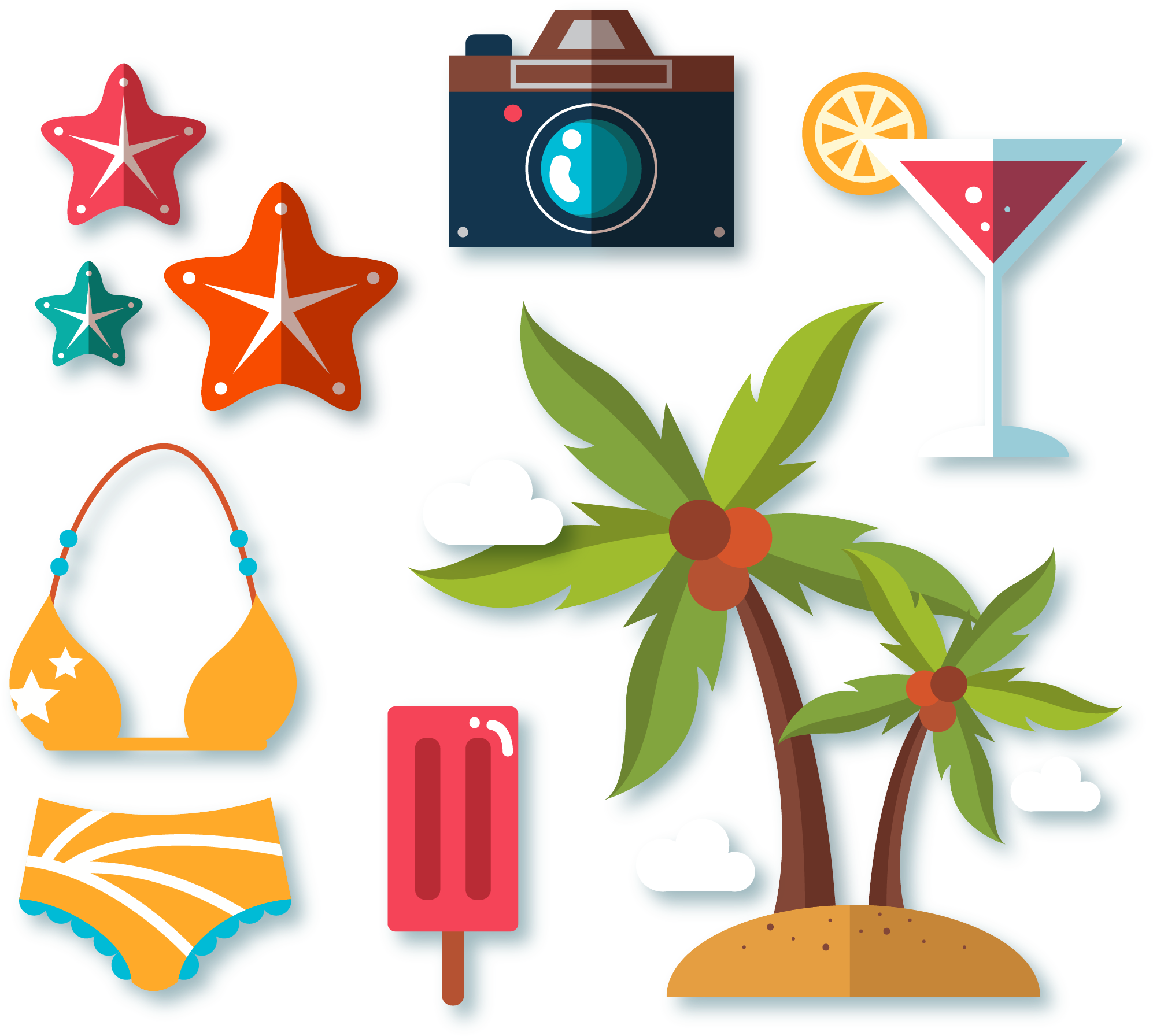 Banner Royalty Free Bikini Clipart Coconut - Beach - Png Download (2139x2117), Png Download
