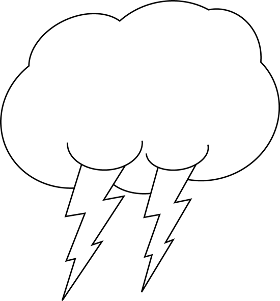 Cloud Black And White Cloud Black And White Clipart - Black And White Images Of Lightning - Png Download (550x591), Png Download