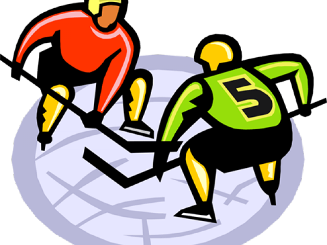 Hockey Clipart Cool Hockey - Face Off Hockey Cartoon - Png Download (640x480), Png Download