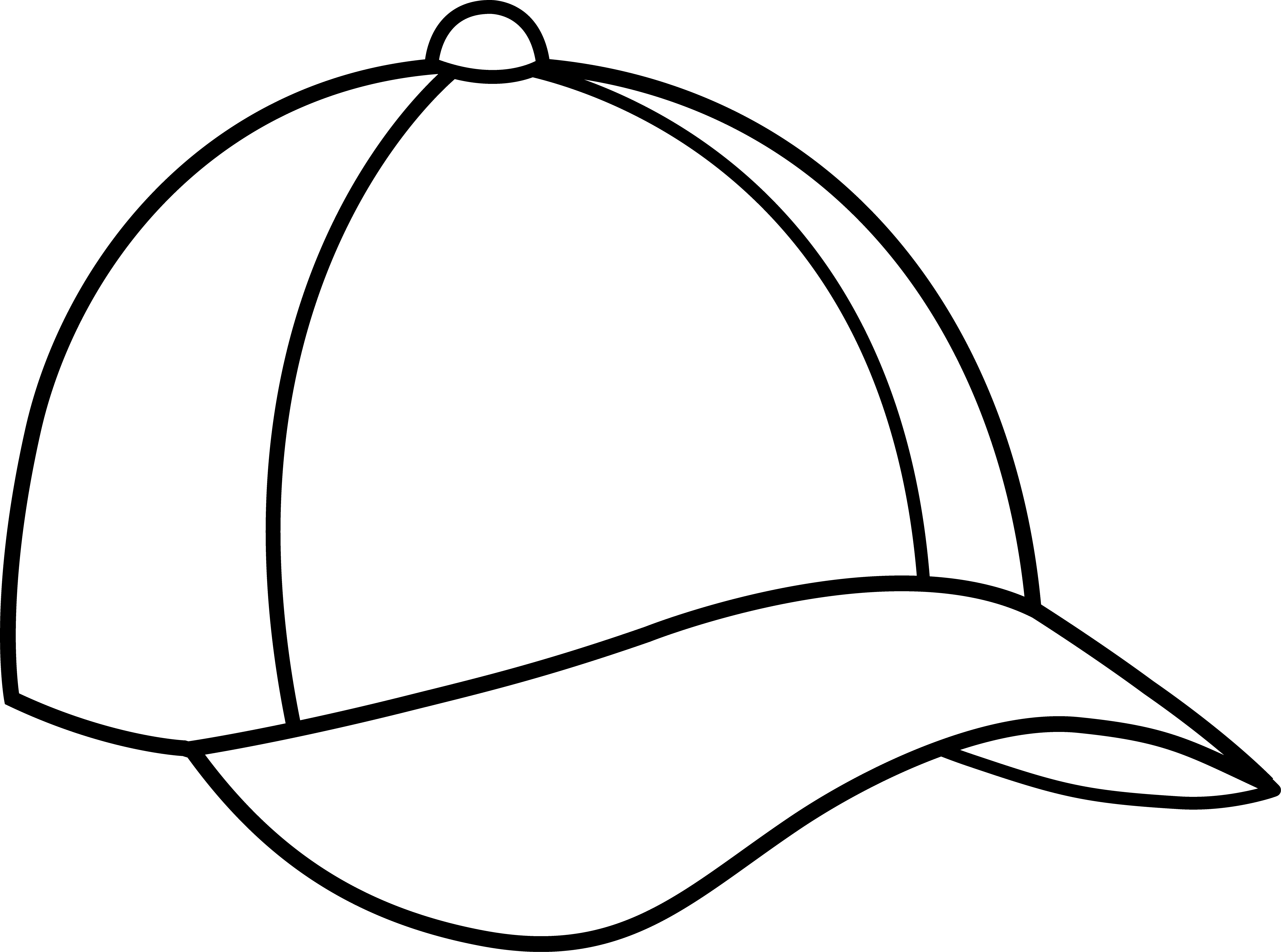 Baseball - Cap Black And White Clipart (5136x3818), Png Download