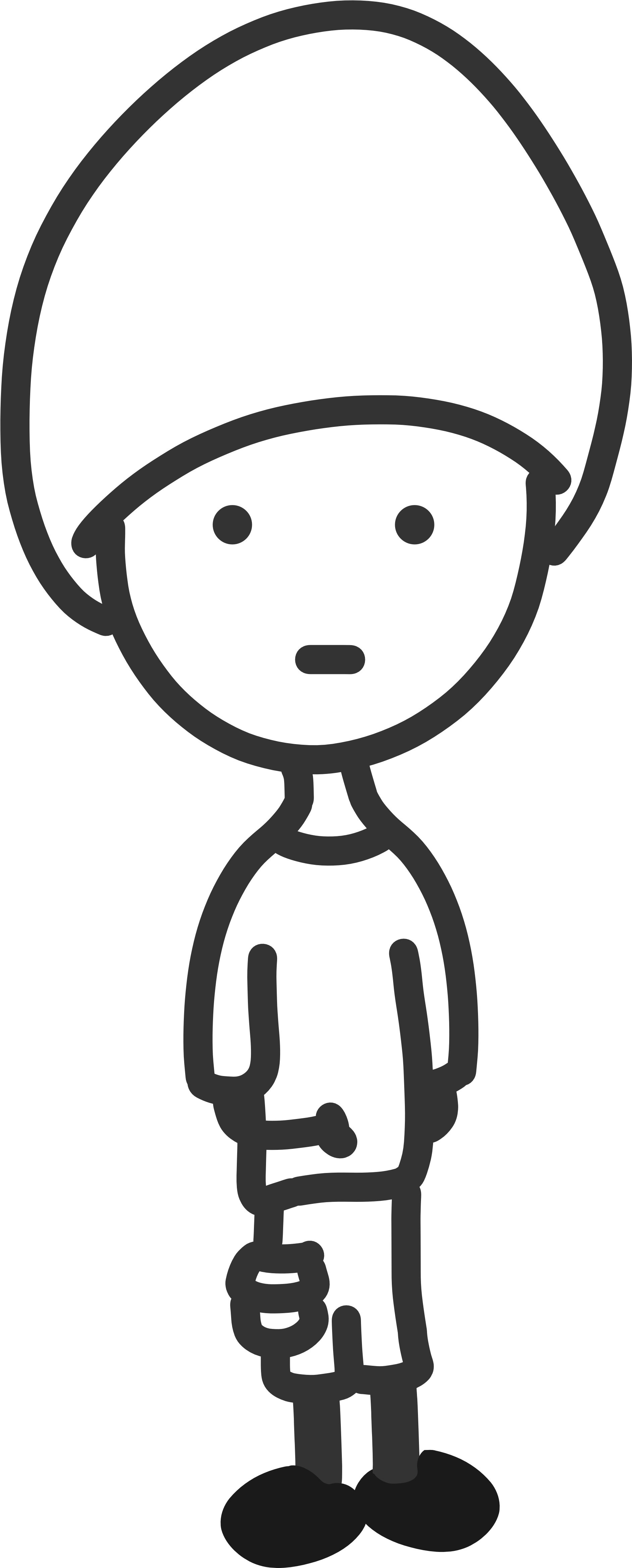 Quiet Boy Black White Line Art Drawing Scalable Vector - Cartoon Black N White Boy Clipart (1331x3218), Png Download