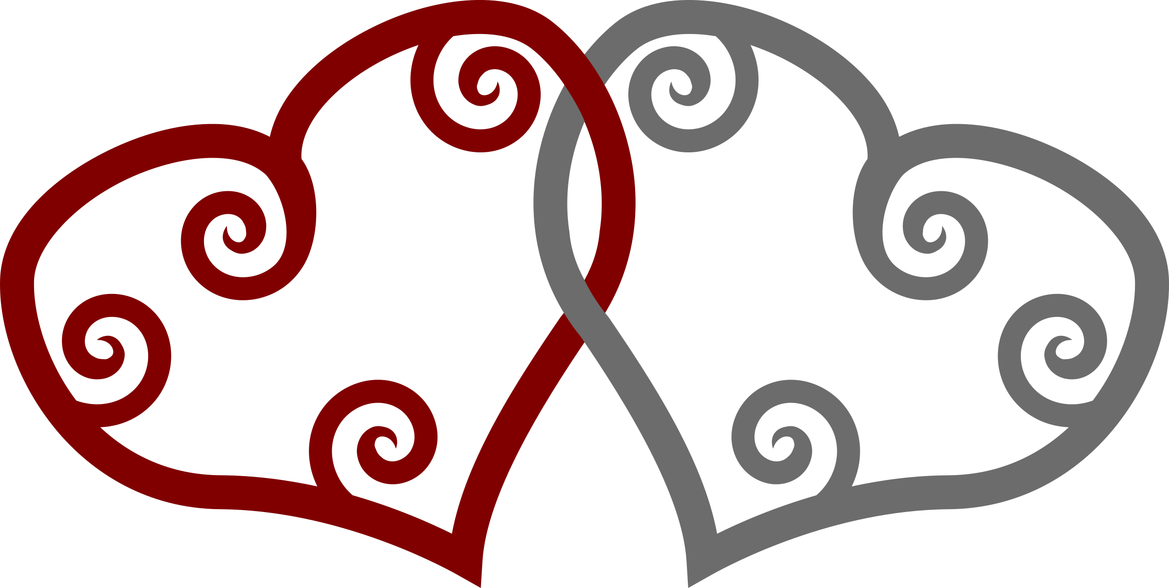 Two Hearts Shapes - Love Hearts Shower Curtain Clipart (1280x644), Png Download