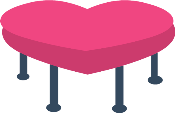Hearts Valentines Clipart - Heart Table Png Transparent Png (600x630), Png Download