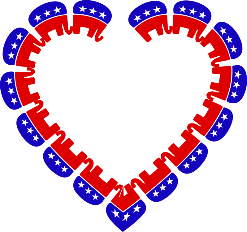 Heart Republican Party Remix Election - Clip Art - Png Download (798x750), Png Download