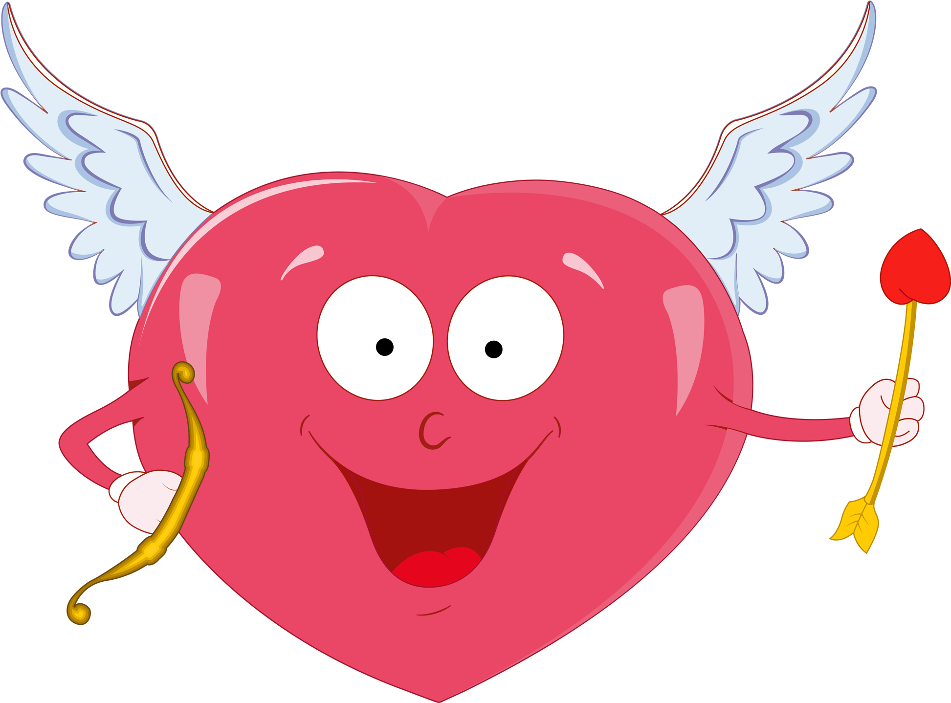 Valentine Heart And Cupid Clipart (2000x1487), Png Download