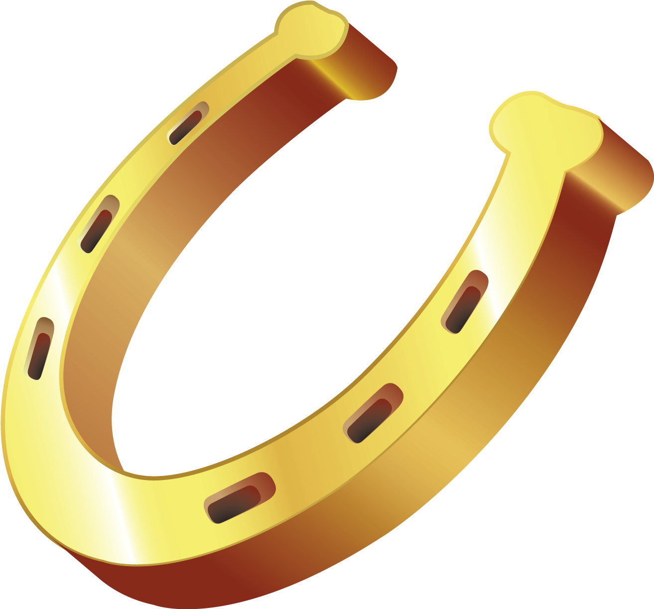Gold Horseshoe Png Clipart - Clip Art Horse Shoe Transparent Png (1436x1293), Png Download