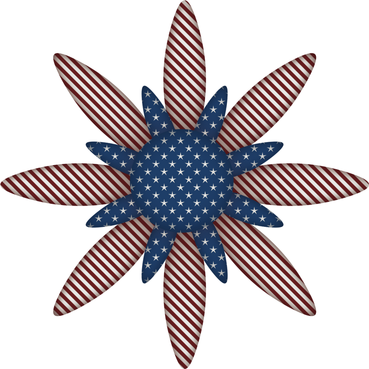 Patriotic Images, Summer Clipart, Veterans Day, Usa - Flower - Png Download (1334x1340), Png Download
