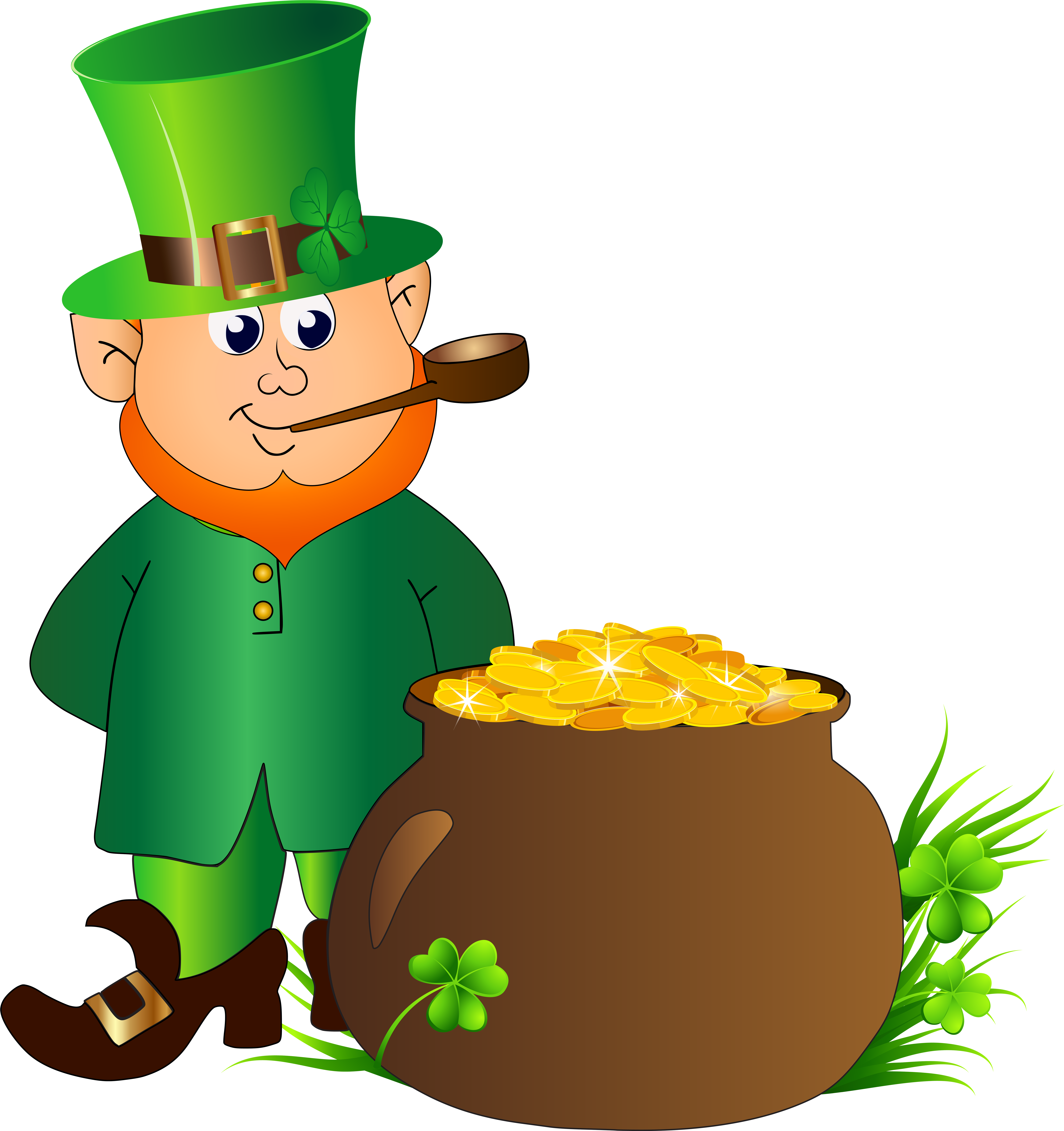 Clip Art Freeuse Stock Clover Transparent Leprechaun - Png Download (7525x8000), Png Download