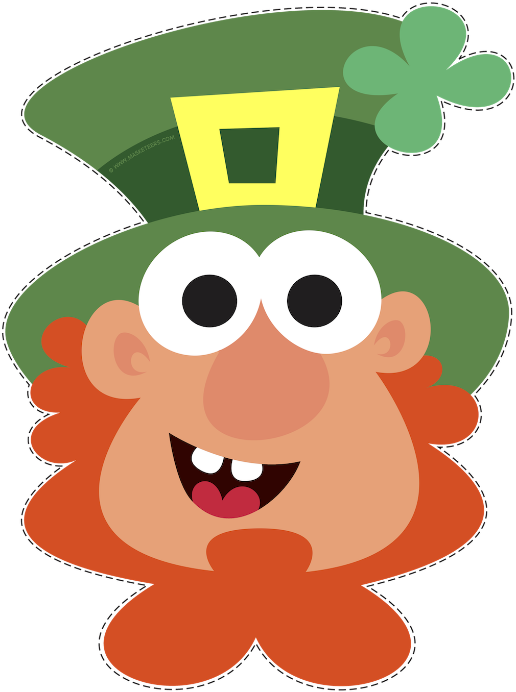 Beautiful Whimsical Leprechaun Mask Which Comes Ready - Portable Network Graphics Clipart (1061x1500), Png Download