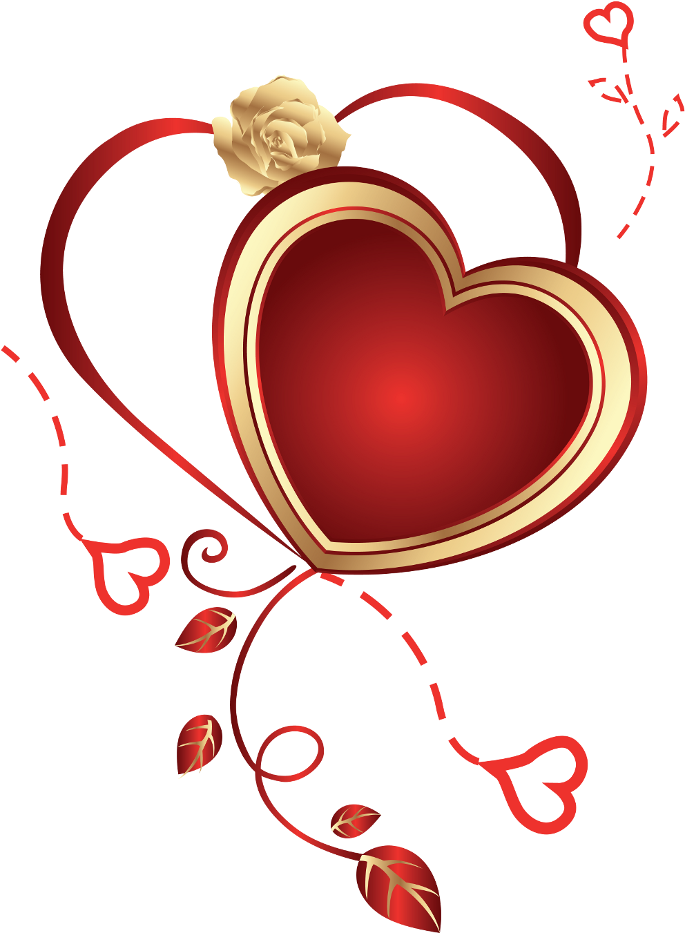 Heart Clipart Png - Rose With Heart Png Transparent Png (1000x1358), Png Download