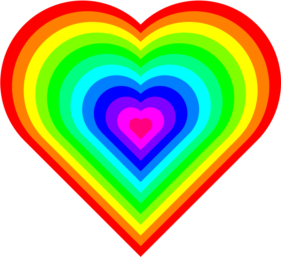 Heart Clipart Free Clip Art Of Hearts Clipart Clipart - Rainbow Heart Gif - Png Download (900x900), Png Download