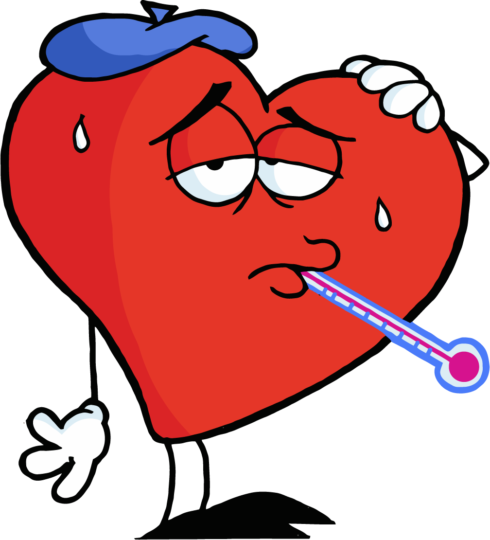 Clipart Library Sick - Sick Heart Clipart - Png Download (1008x1110), Png Download