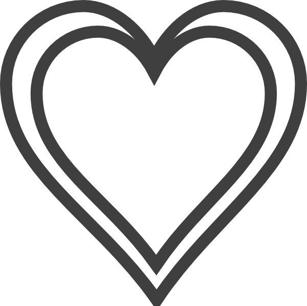 Double Heart Outline Clipart - Png Download (600x598), Png Download