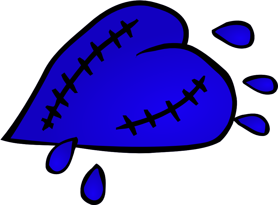 Broken Heart Clipart Half Heart - Blue Bleeding Heart Bib - Png Download (800x800), Png Download