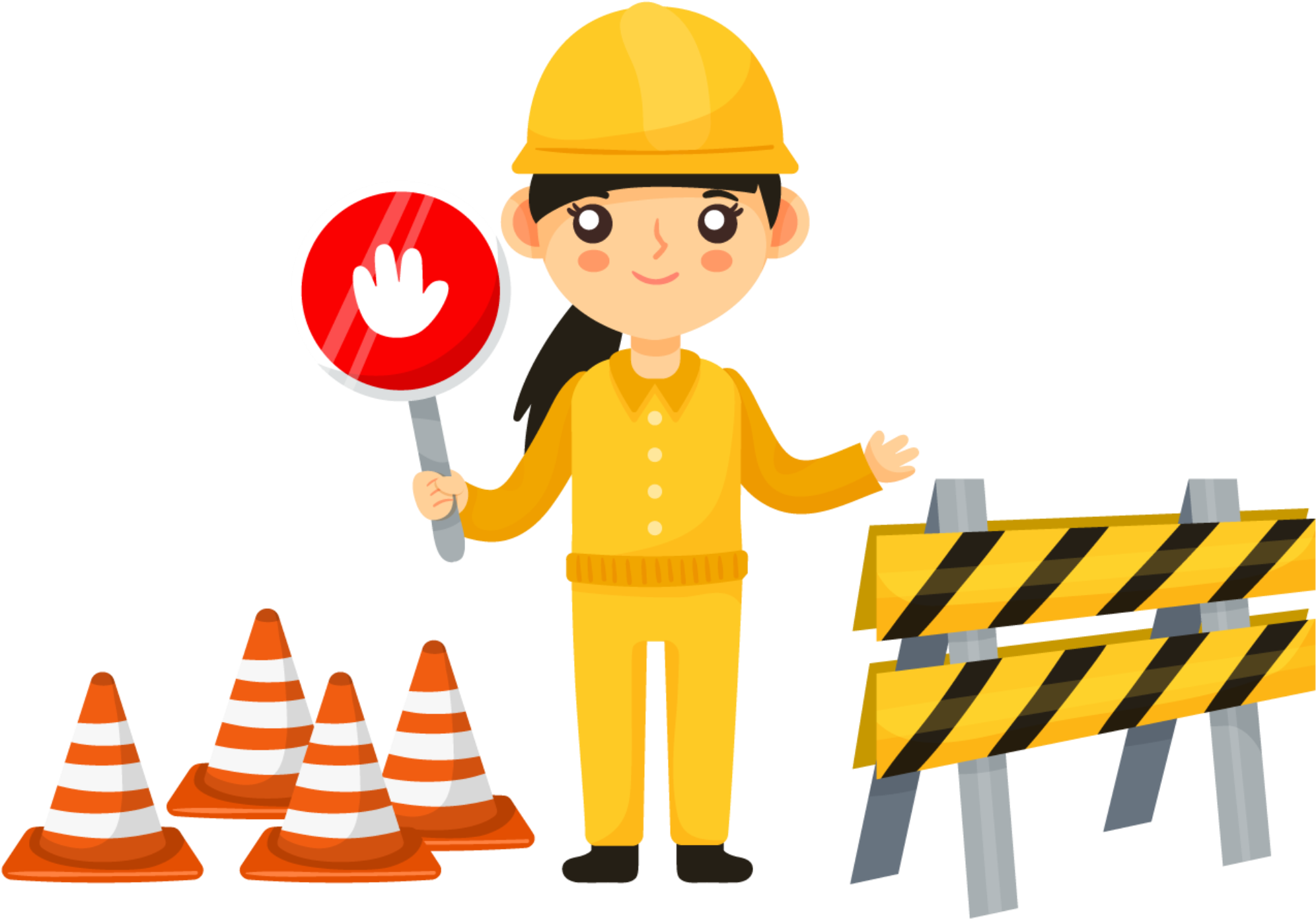 Cute Yellow Road Maintenance Festival Elements - Yellow Clipart (2500x2500), Png Download