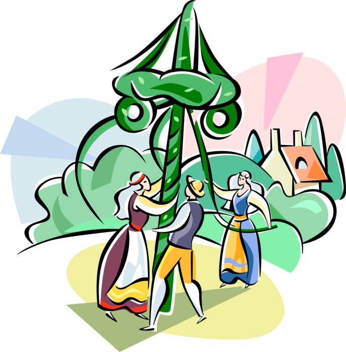 Vector Illustration Of Scandinavian Heritage Swedish - Maibaum Clipart Kostenlos - Png Download (688x700), Png Download