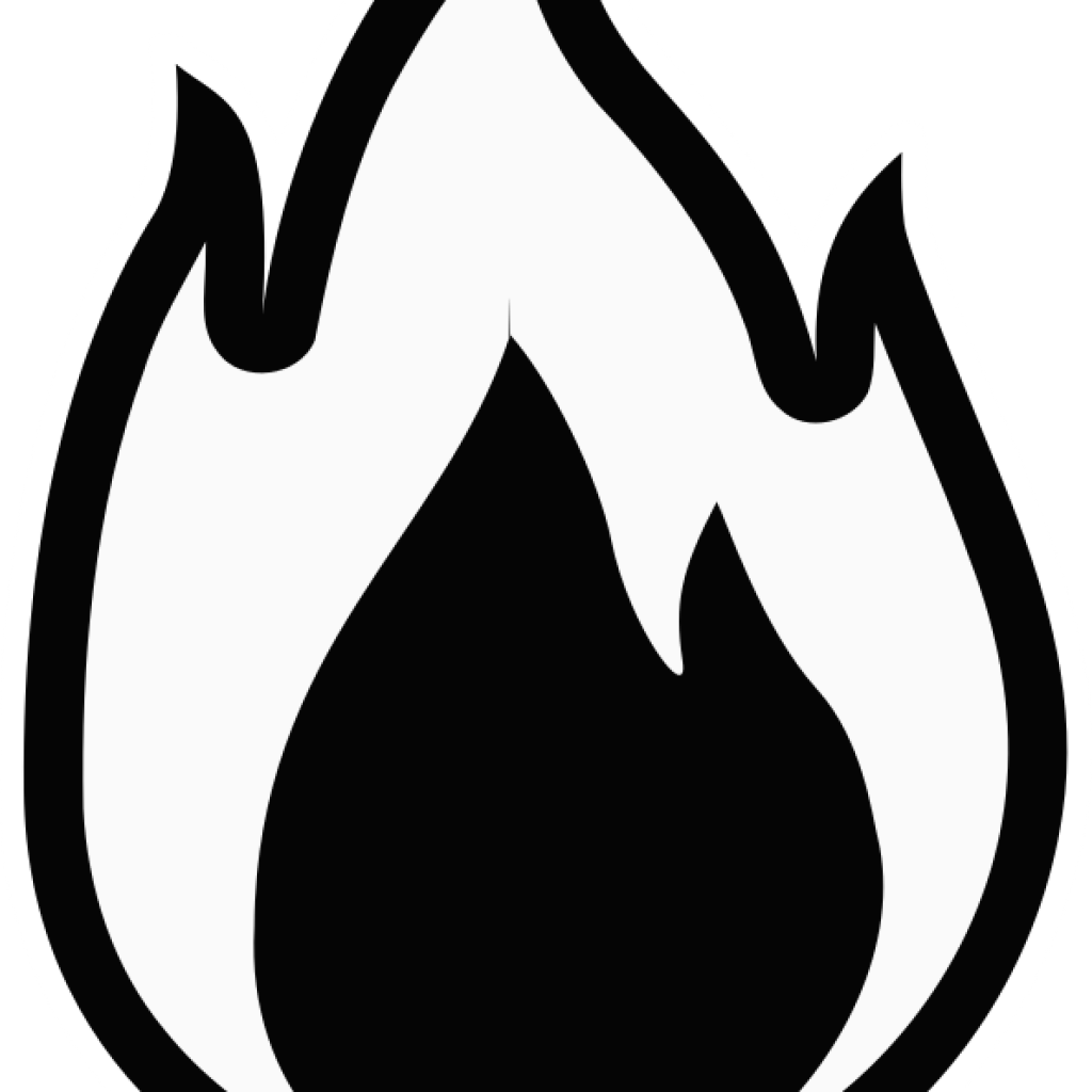 Png Black And White Download Black And White Valentines - Black And White Flame Clipart (1024x1024), Png Download