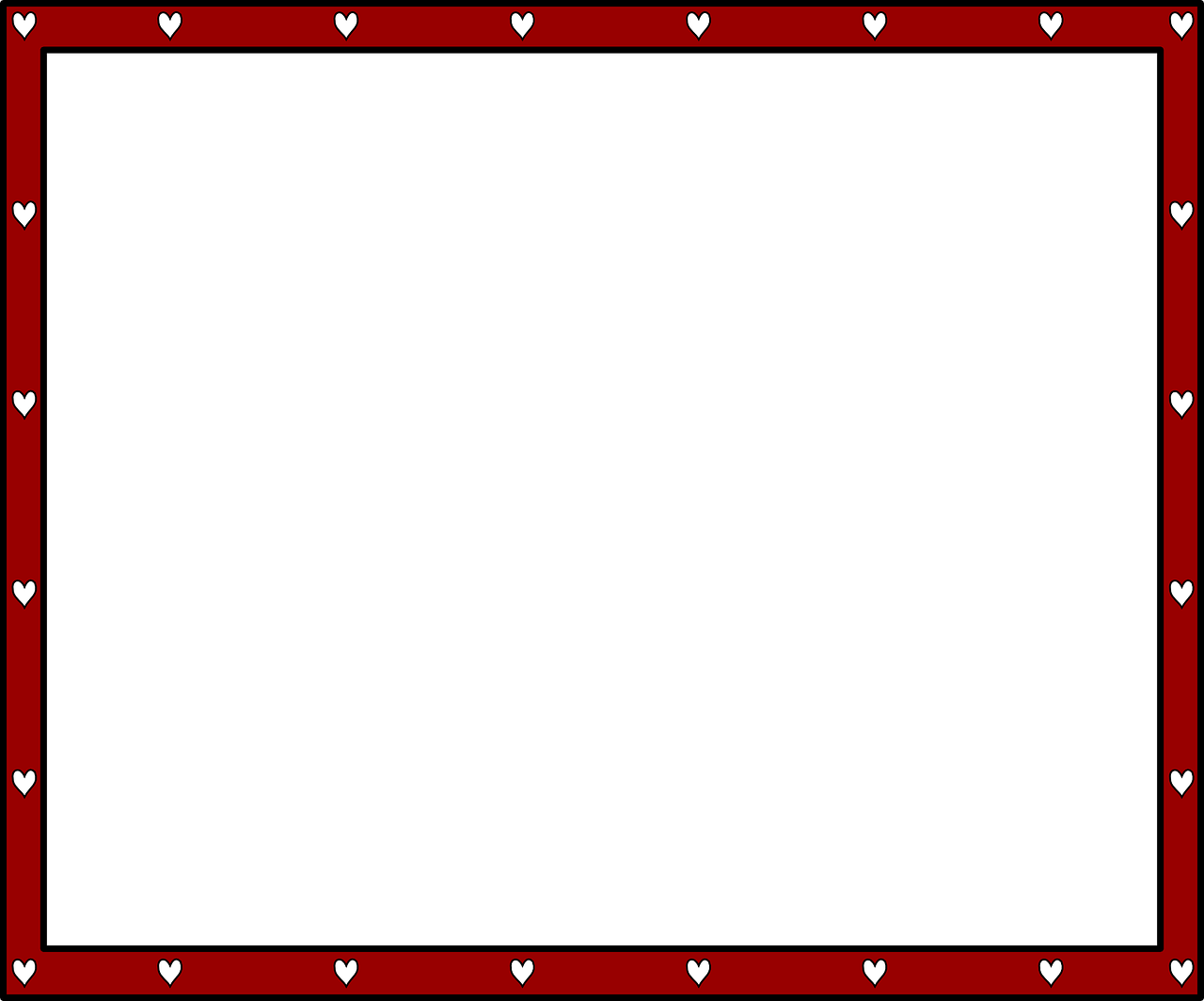 Border Redblack Hearts4x3 - Measuring Non Standard Units Clipart (800x800), Png Download