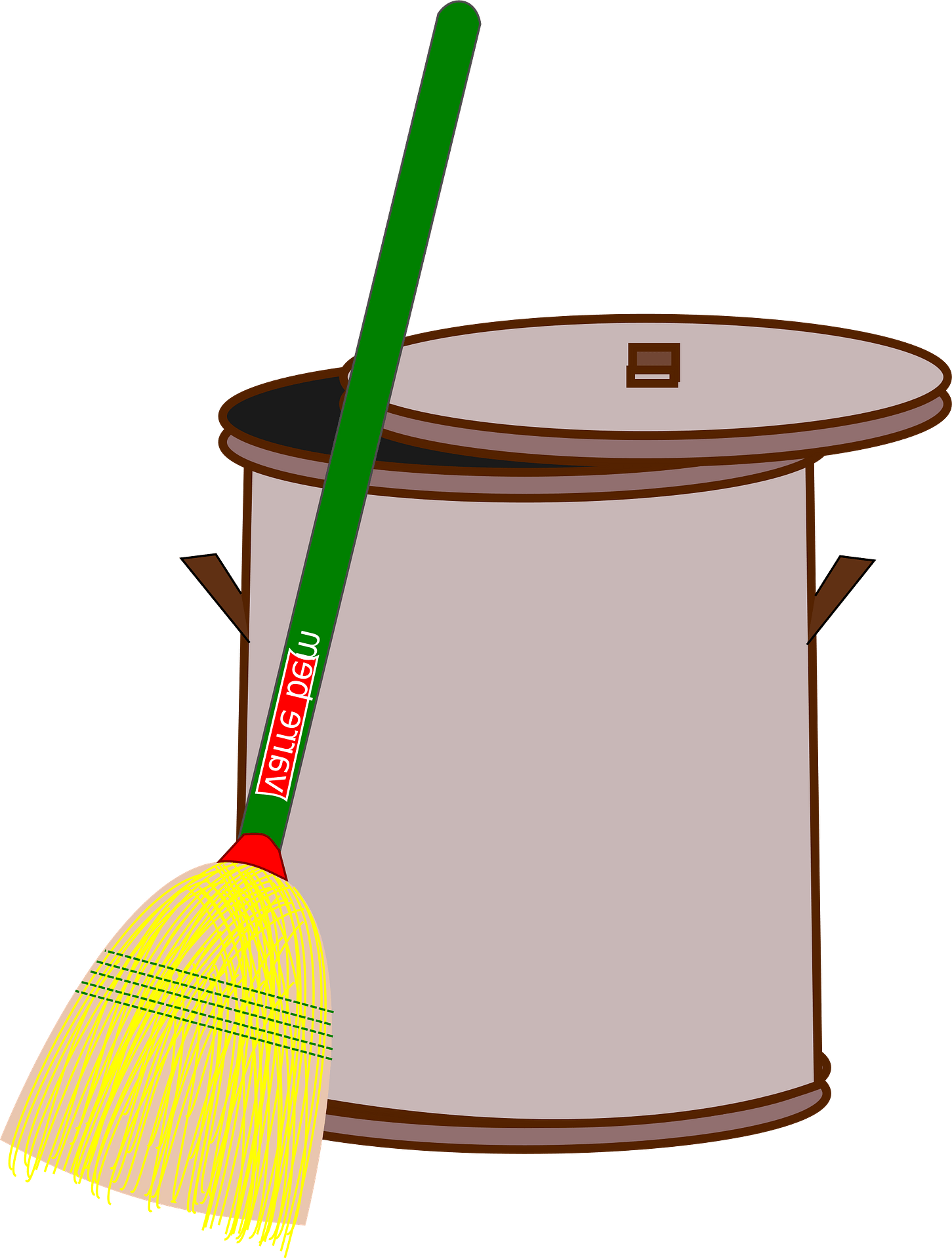 All Photo Png Clipart - Broom And Trash Can Transparent Png (567x750), Png Download