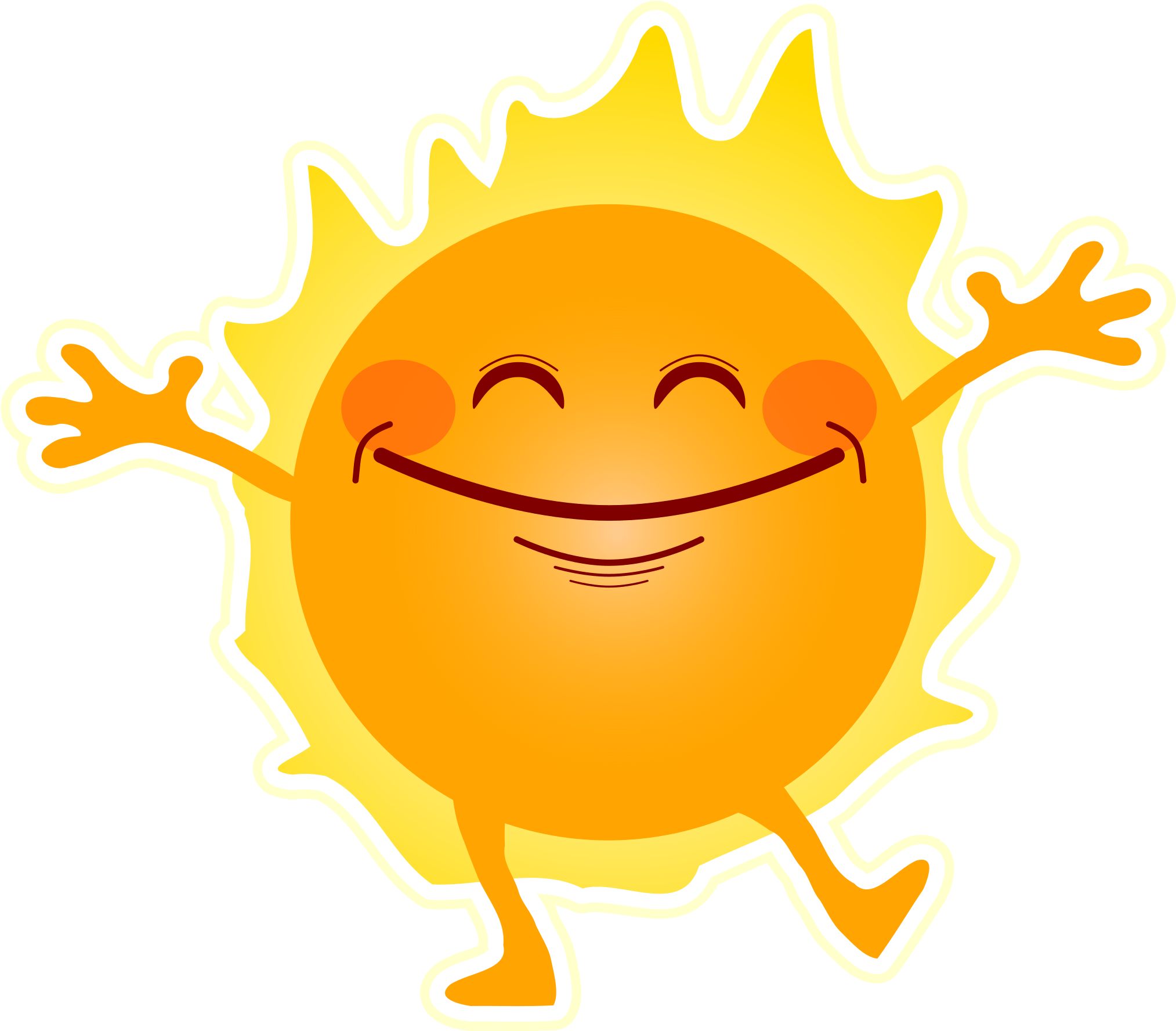 Happy Sunshine Vector Clipart - Happy Sunshine - Png Download (2400x2092), Png Download