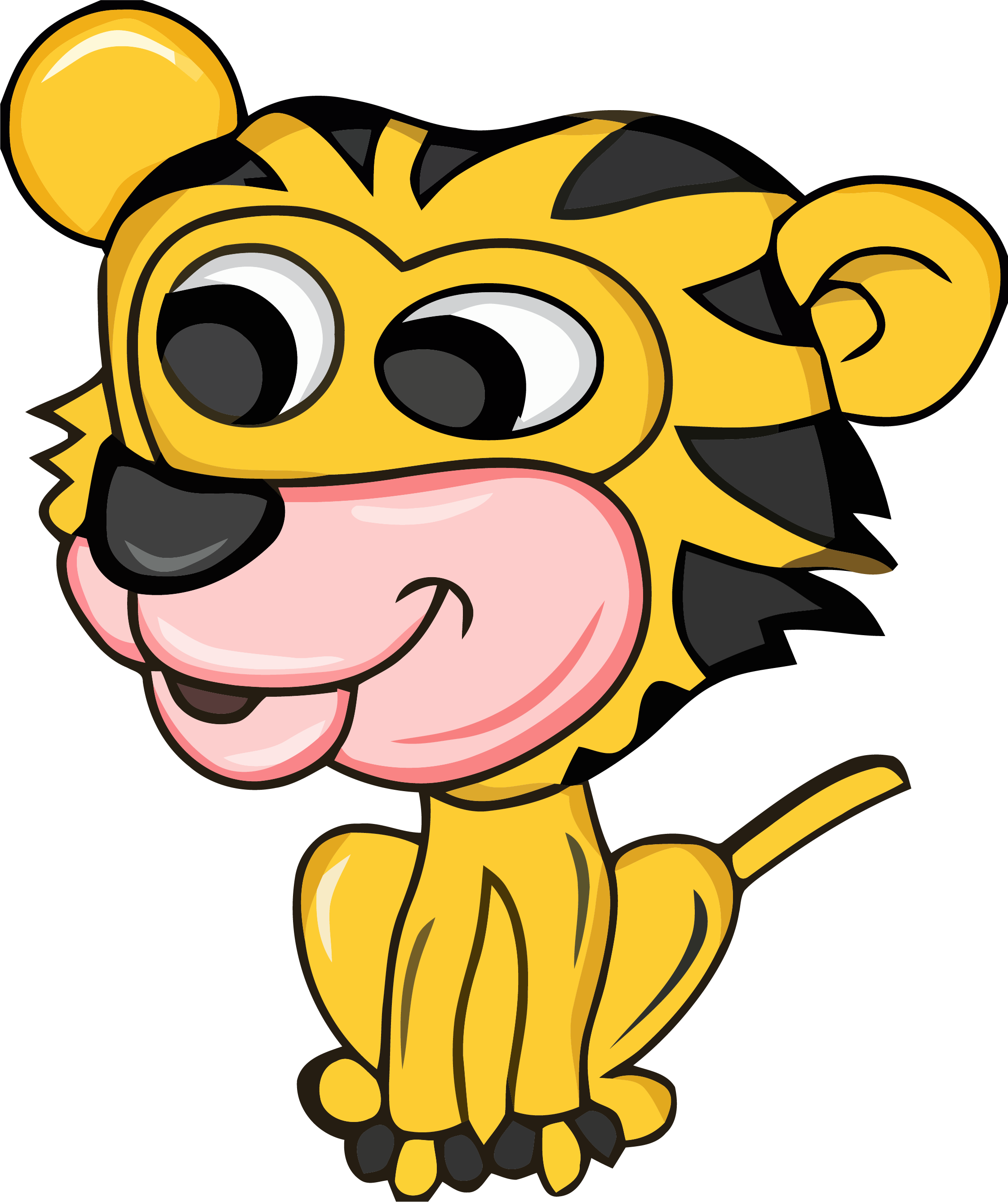 Goldenrod And Gray Color Cartonn Tigger Clipart - Clip Art - Png Download (2243x2674), Png Download