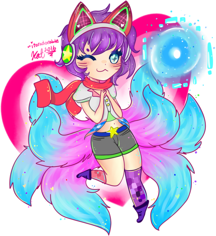 Clip Zone Traffic - League Of Legends Ahri Arcade Chibi - Png Download (894x894), Png Download