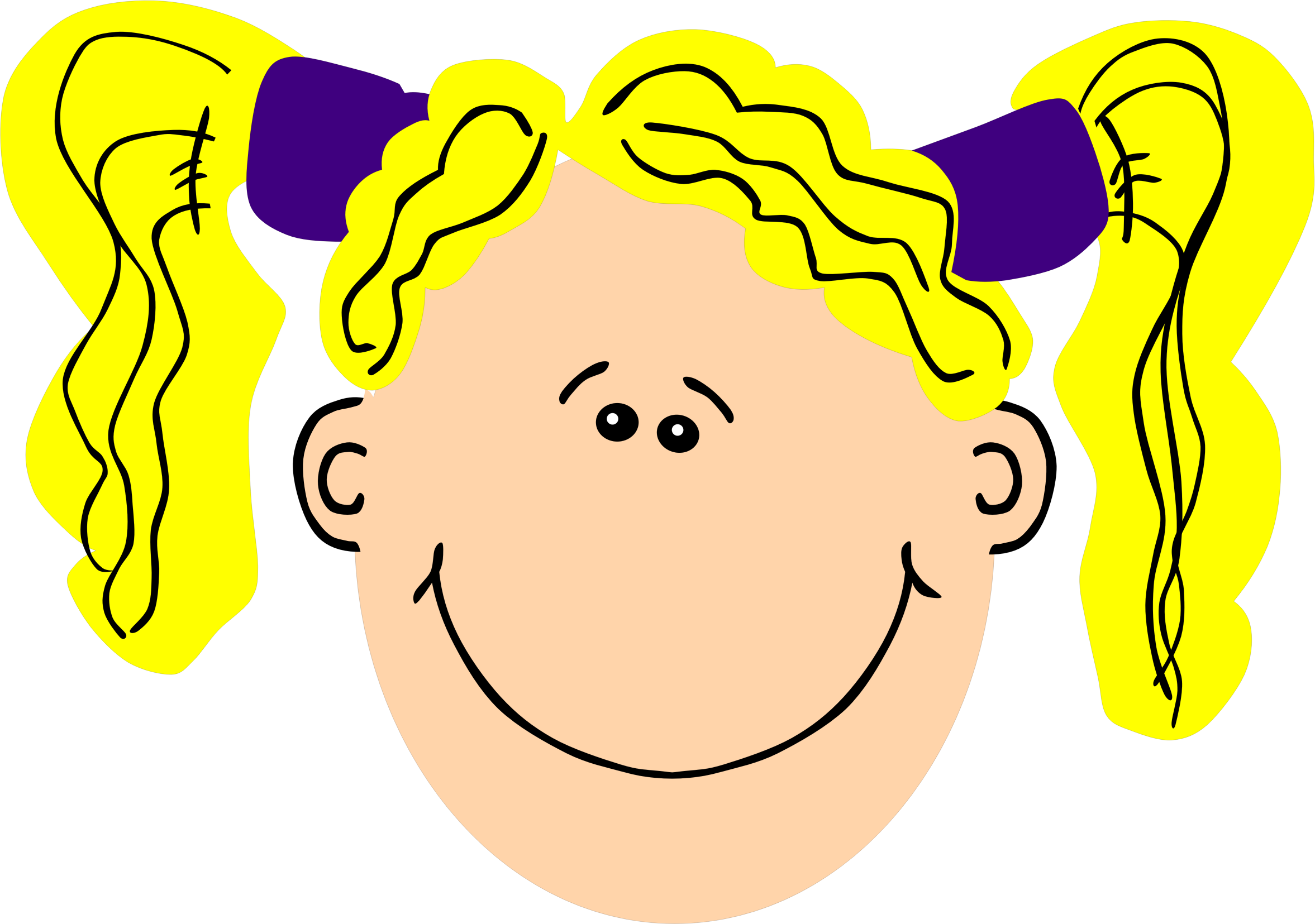 Big Image - Happy Girl Face Clipart - Png Download (2354x1655), Png Download
