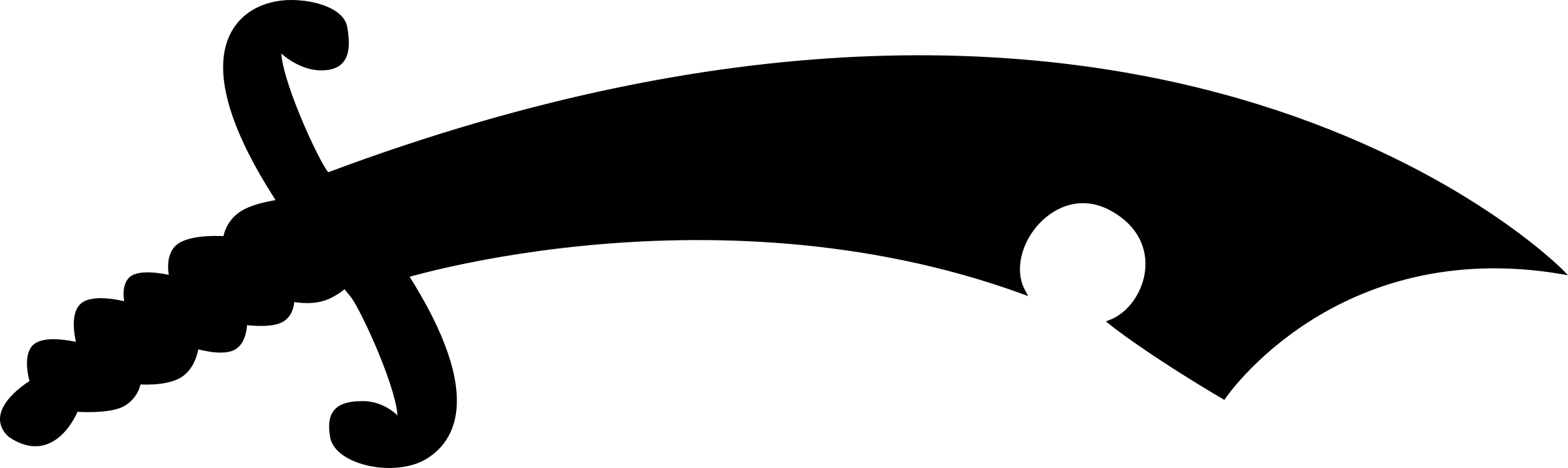 Jpg Transparent Male Hair Silhouette At Getdrawings - Silhouette Sword Clipart (2400x716), Png Download