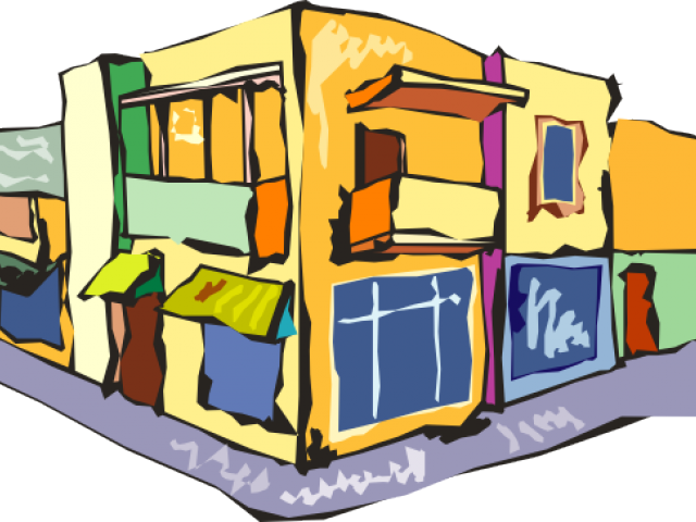 Online Shopping Clipart Corner Shop - Png Cartoon Town Transparent Png (640x480), Png Download