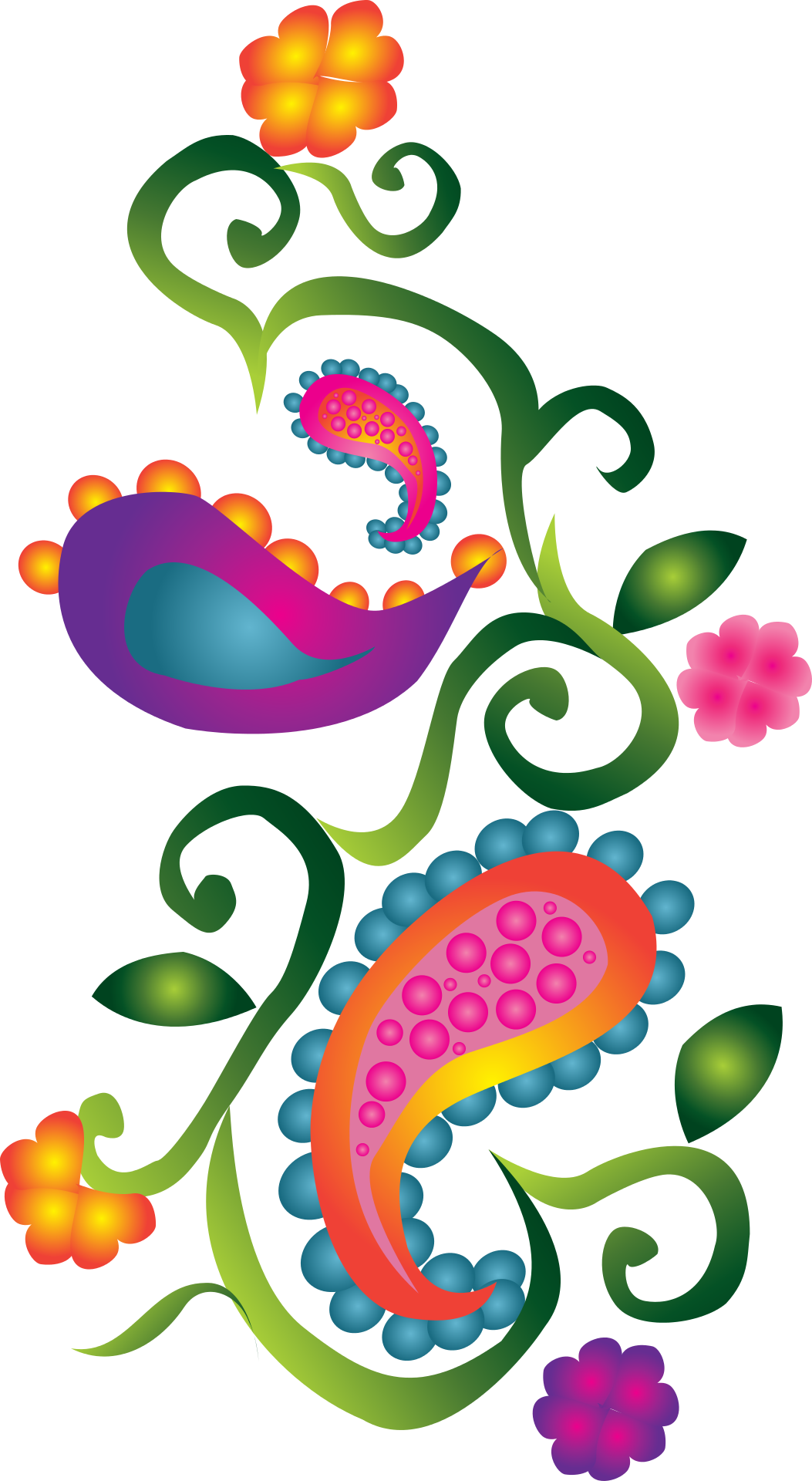 Paisley Decorative Colorful - Pretty Paisley Note Cards Clipart (702x1280), Png Download