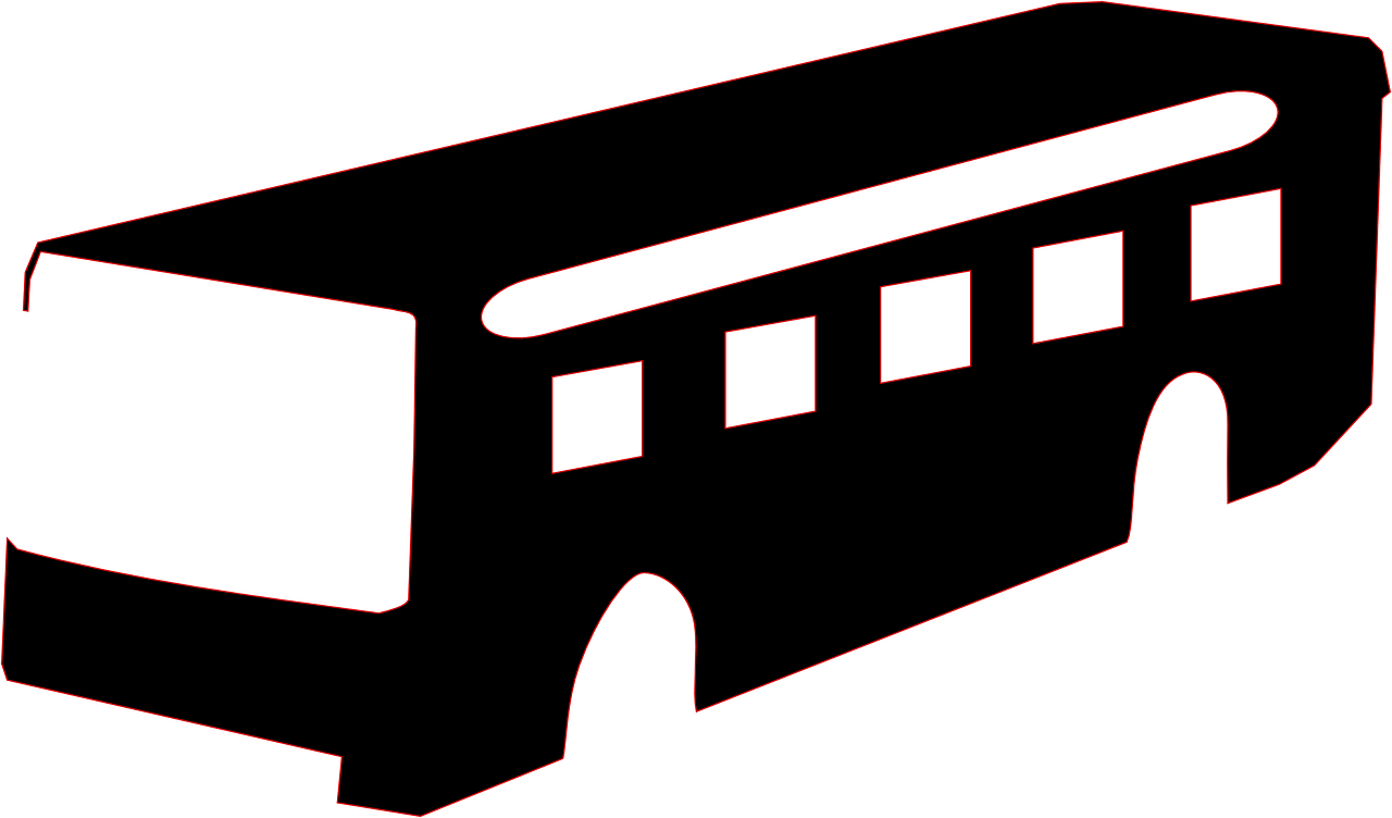 Free Bus Silhouette - Bus Silhouette Png Clipart (800x467), Png Download