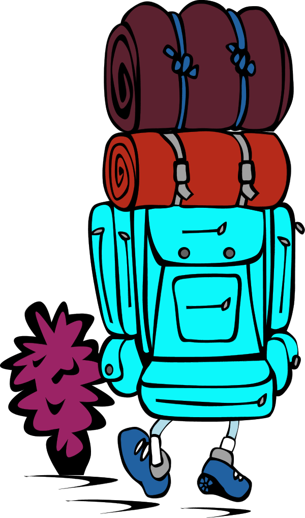Backpack Clipart Cliparts Co Walking Backpacker Vector - Png Download (600x1017), Png Download