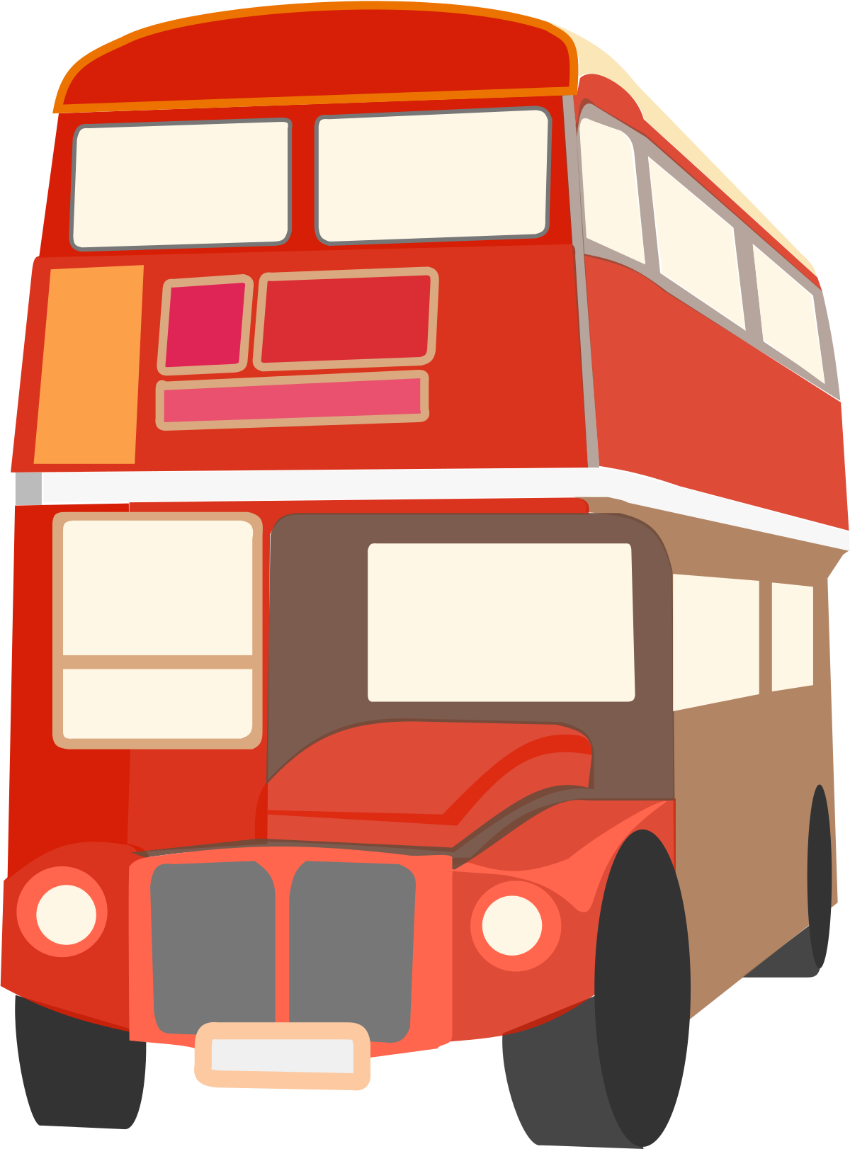 A Double-decker Bus Wants To Take A Turn Safely, Without - Bus Clipart (1200x1622), Png Download
