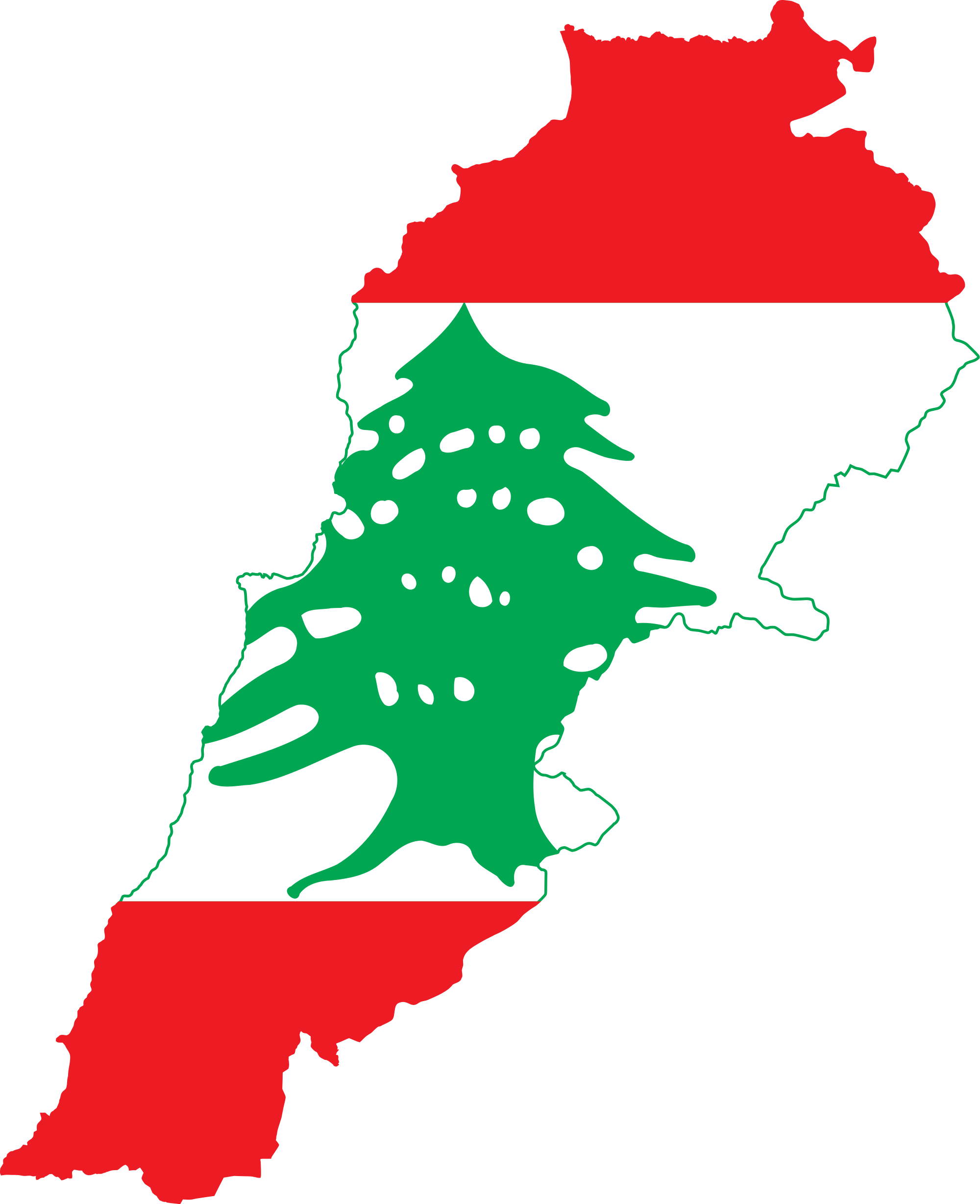 Open - Lebanon Flag Map Clipart (2000x2456), Png Download