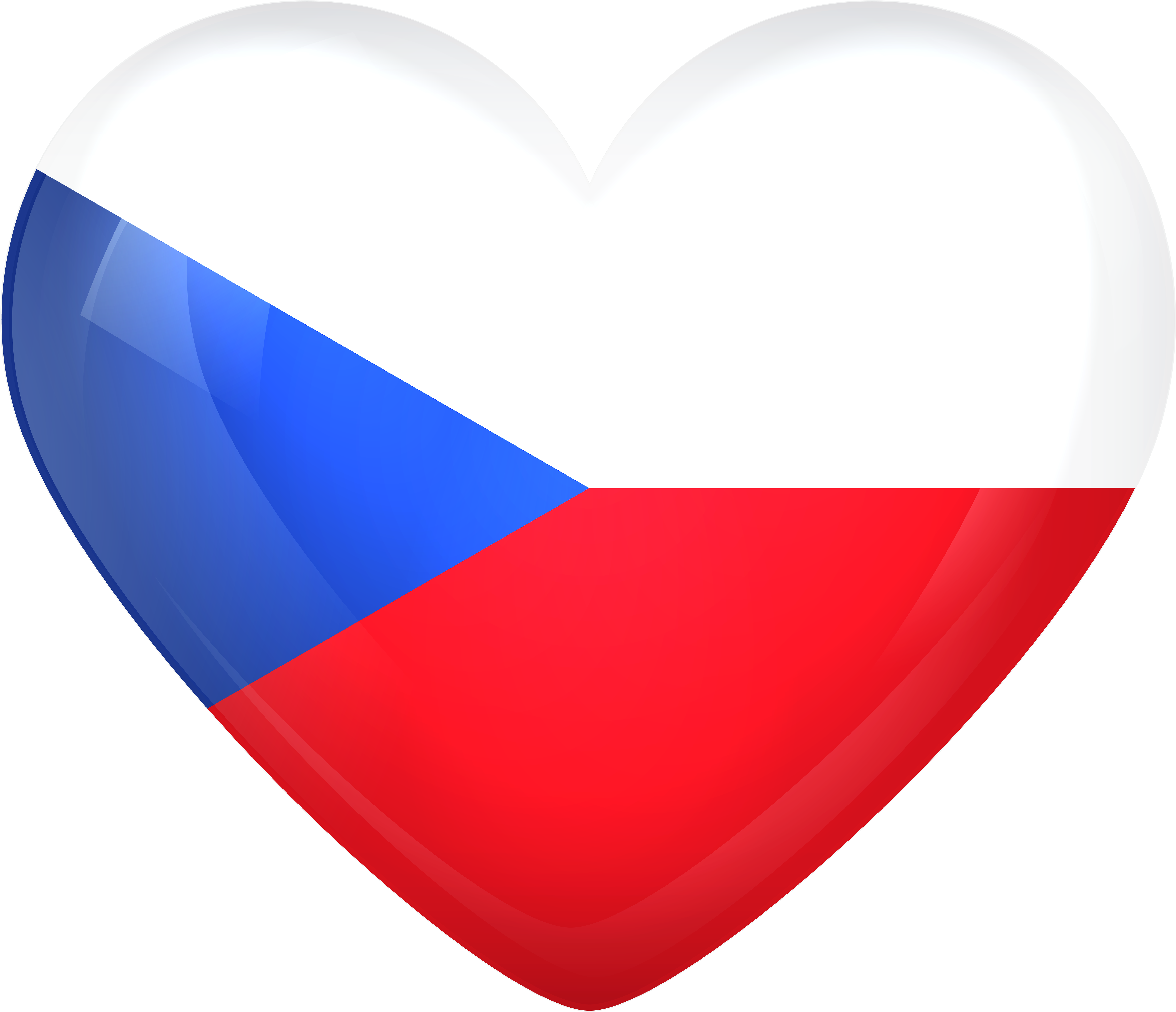 Czech Republic Large Heart Gallery Yopriceville High - Czech Republic Flag Heart Clipart (6000x5108), Png Download