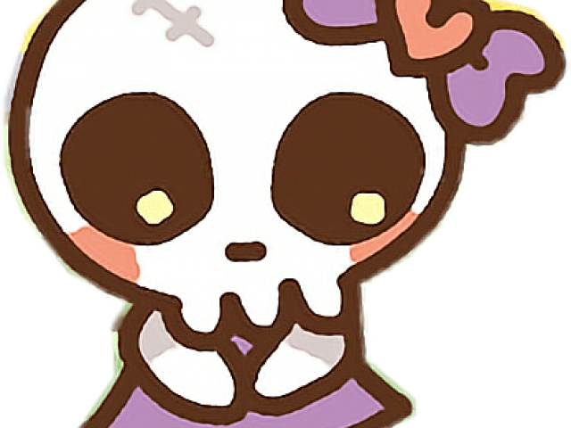 Skeleton Clipart Bow - Skull Keychain/ Halloween / Creepy / Cute / Kawaii - Png Download (640x480), Png Download