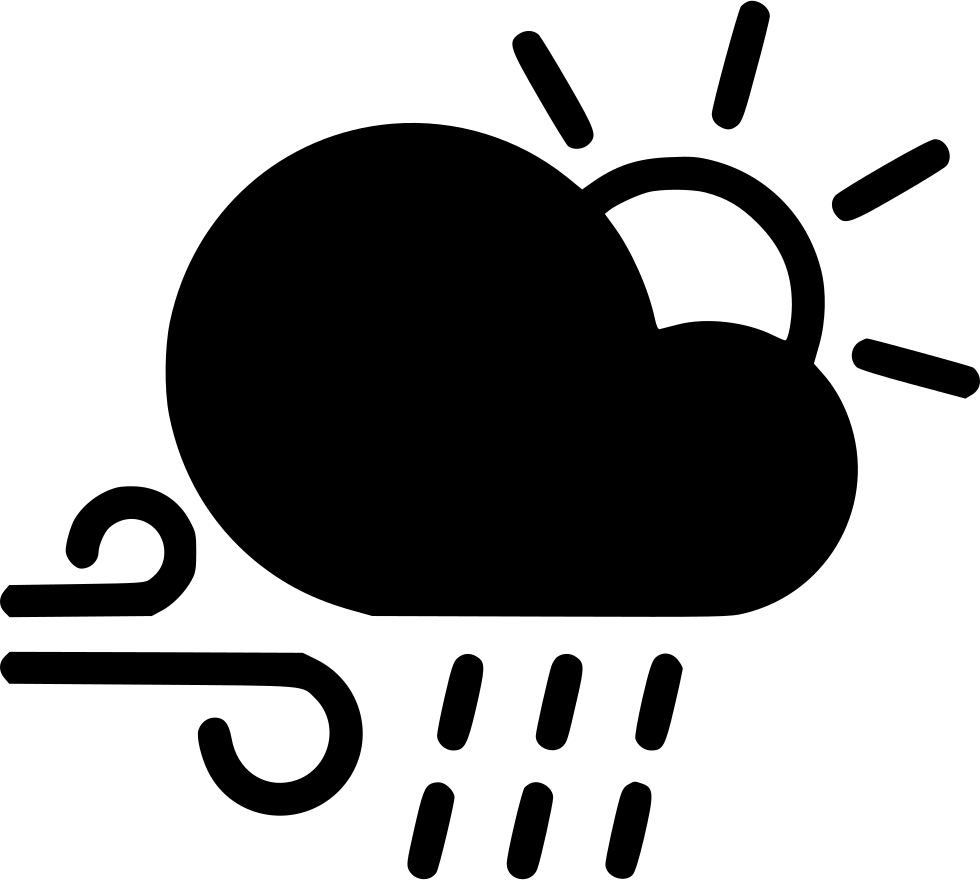 Day Shower Cloud Rain Sun Comments - Cloud Sun Wind Clipart (980x880), Png Download
