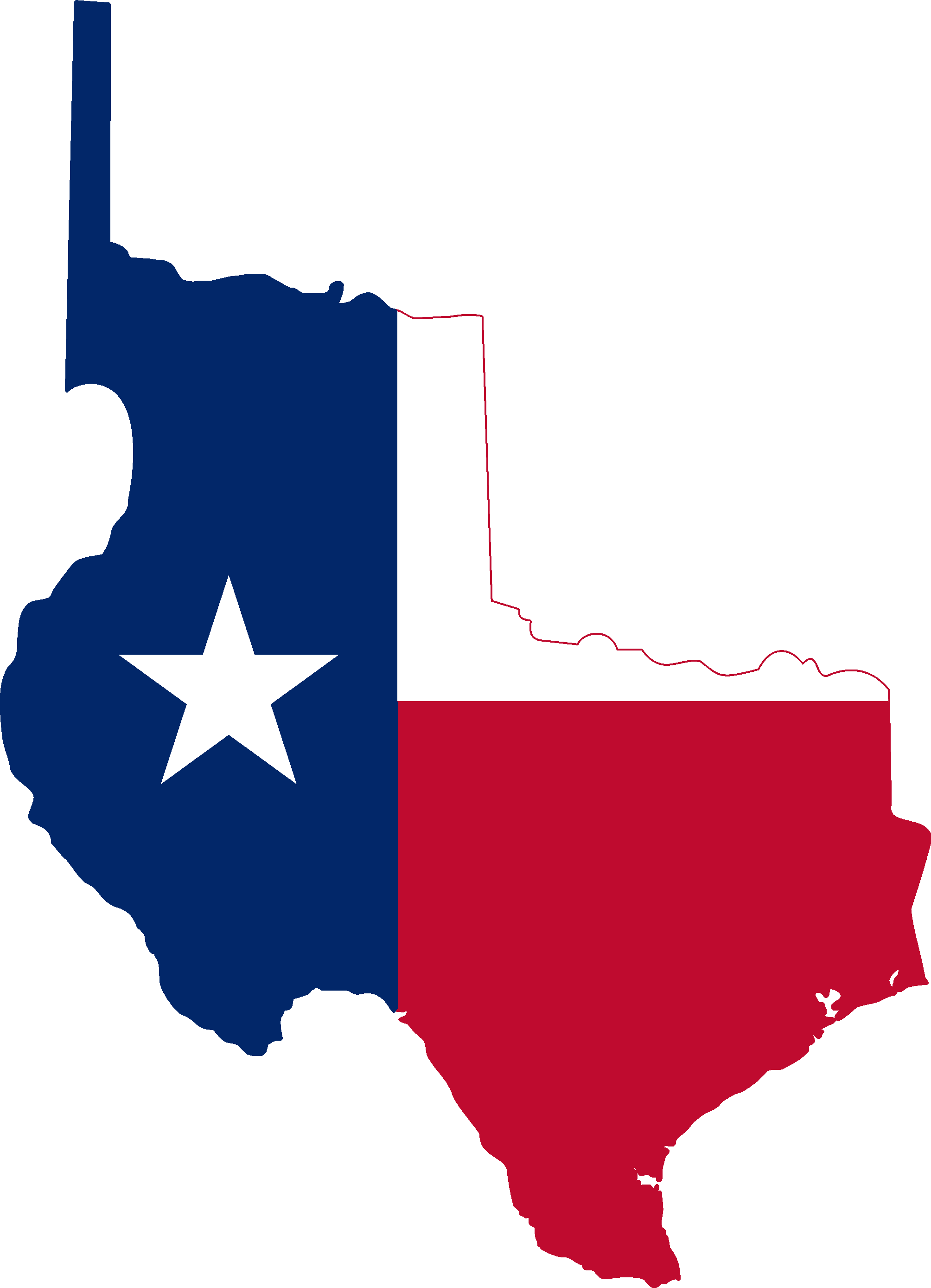 Republic Of Texas Flag Map Clipart (2008x2776), Png Download