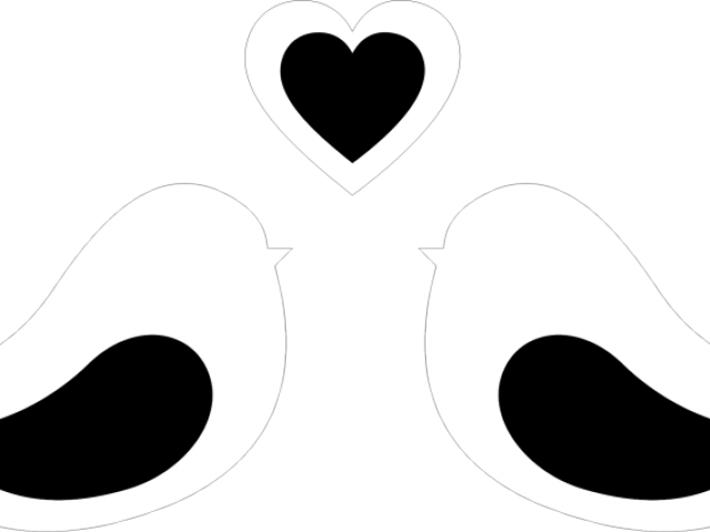 Love Birds Clipart Black And White - Bird - Png Download (640x480), Png Download