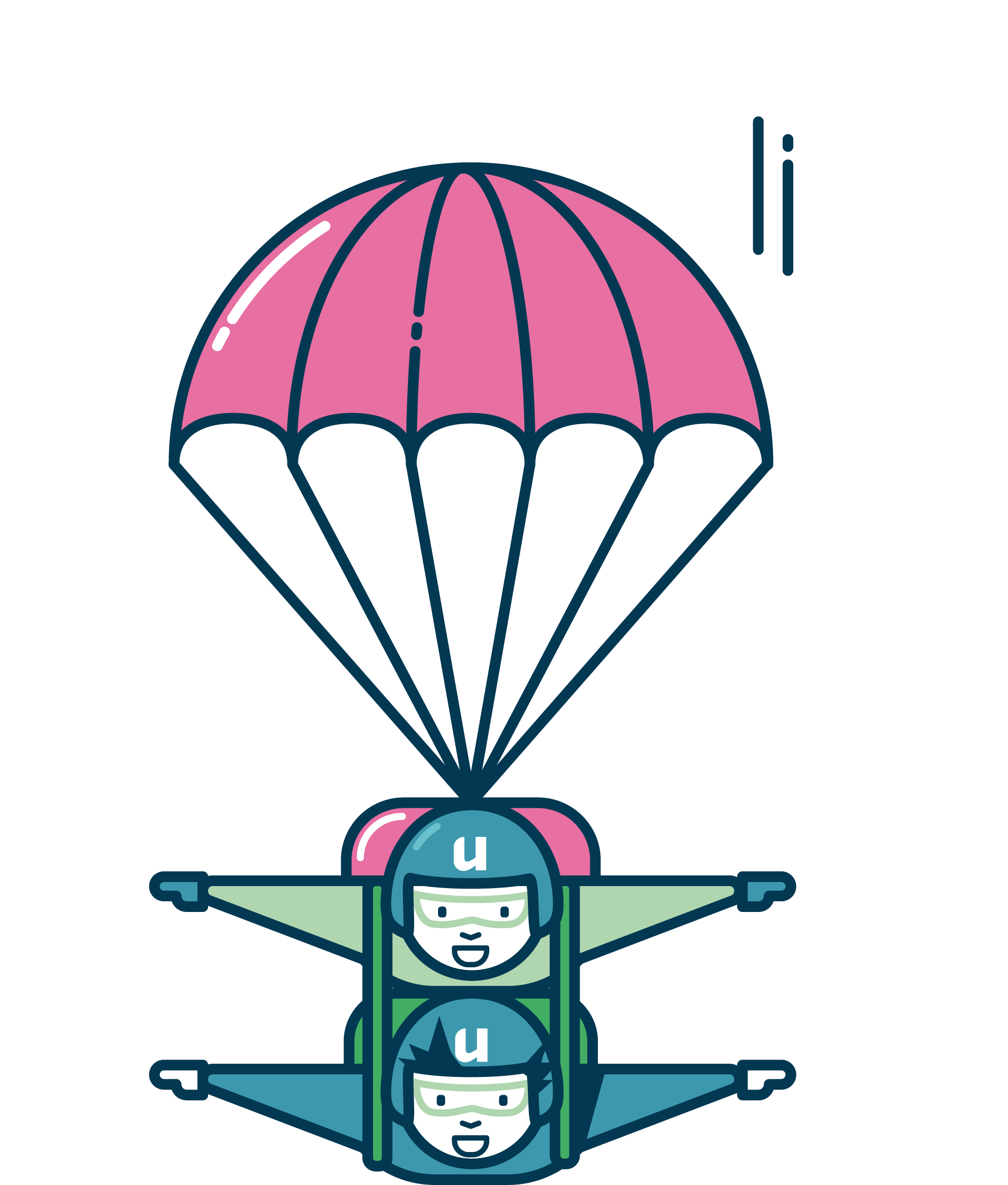 Parachutespringers - Illustration Clipart (2143x2617), Png Download