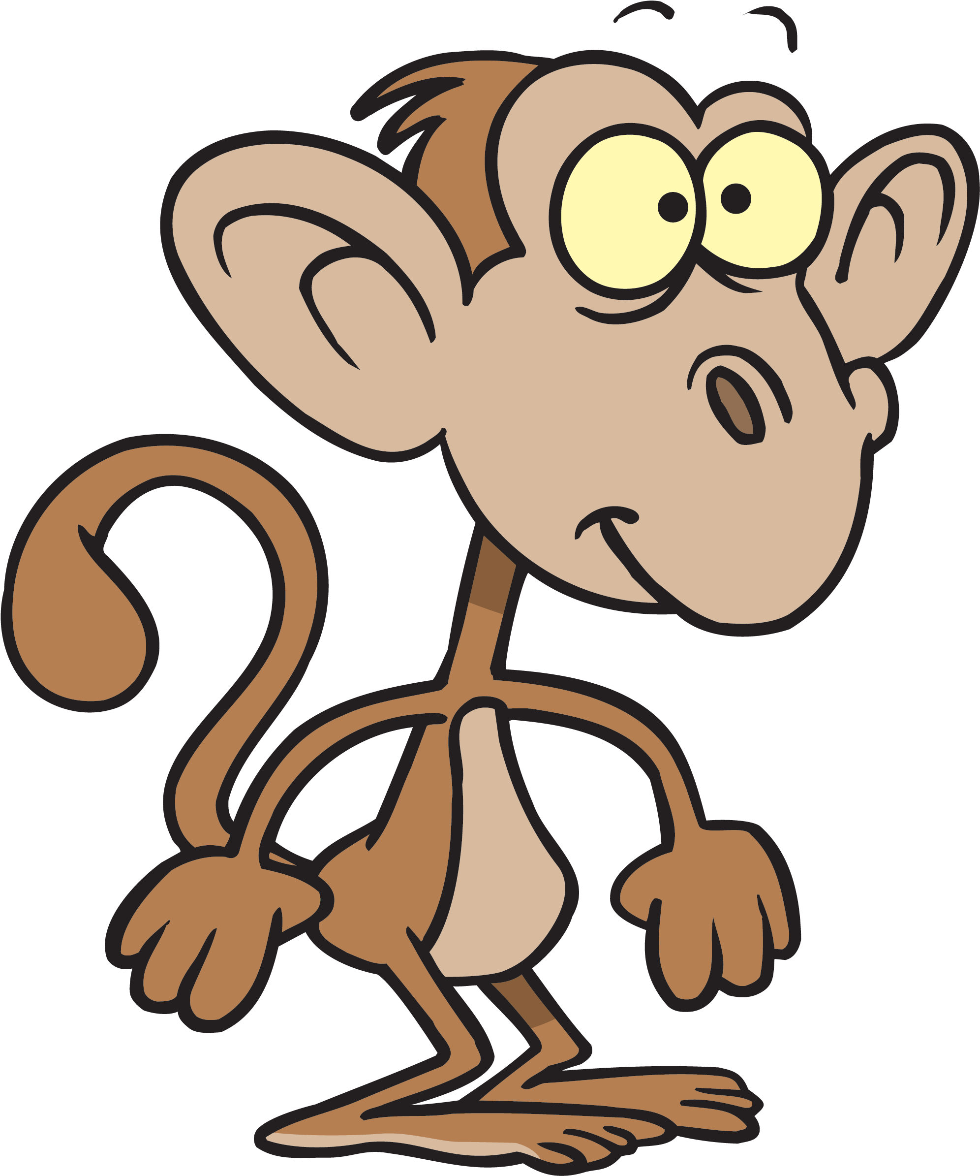 Funny Cartoon Monkey - Living Things Use Their Habitats Clipart (2000x2398), Png Download