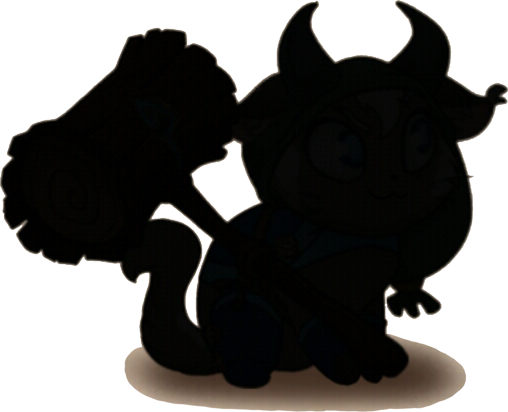 Silhouette When Locked - Animal Figure Clipart (2048x1660), Png Download