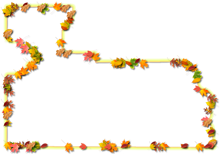 A Yellow And Orange Outline Map Of Orange With Fall - Floral Design Clipart (768x536), Png Download