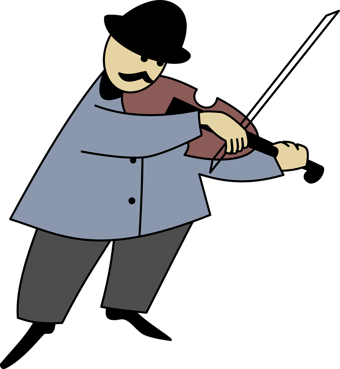 Download Gambar Pemain Biola Kartun Clipart Violin - Fiddler Clipart - Png Download (552x599), Png Download