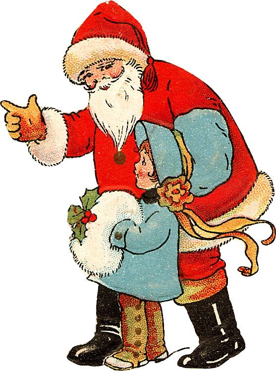 Zibi Vintage Scrap Father Christmas, Retro Christmas, - Santa Claus Clipart (557x748), Png Download