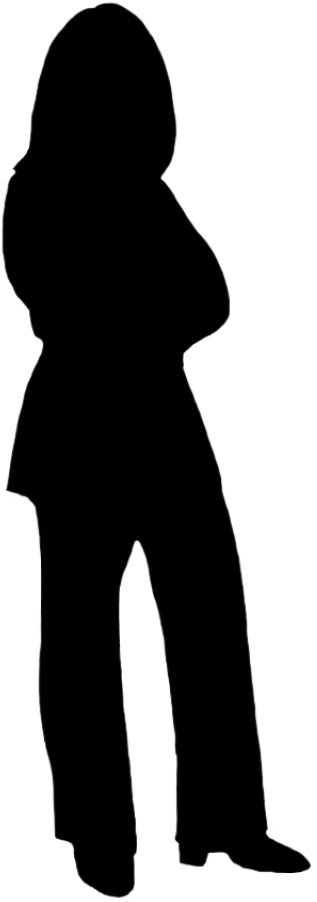 Silhouettes Of People - Silhouette Of A Woman Png Clipart (375x886), Png Download