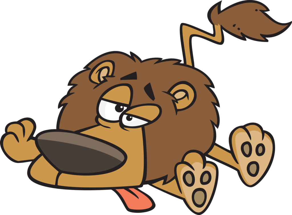C - Cartoon Lion Tired Clipart (1024x756), Png Download